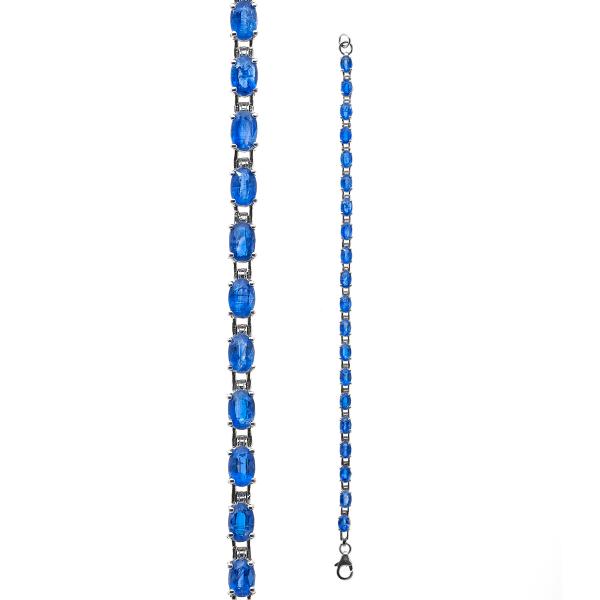 Silver cyanite bangle Purity